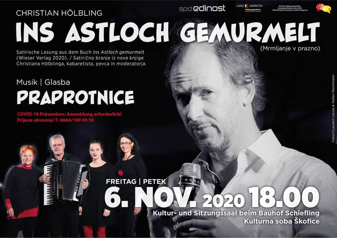 Škofiče Slovensko prosvetno društvo Edinost v Škofičah vabi na glasbeno-satirični večer s Christianom Hölblingom in »Praprotnicami,« ki bo v petek, 6. novembra ob 18.00 v Kulturni sobi v Škofičah. Hölbling, […]